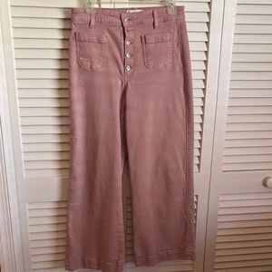 PAIGE Rose Dust Wide Leg Jeans